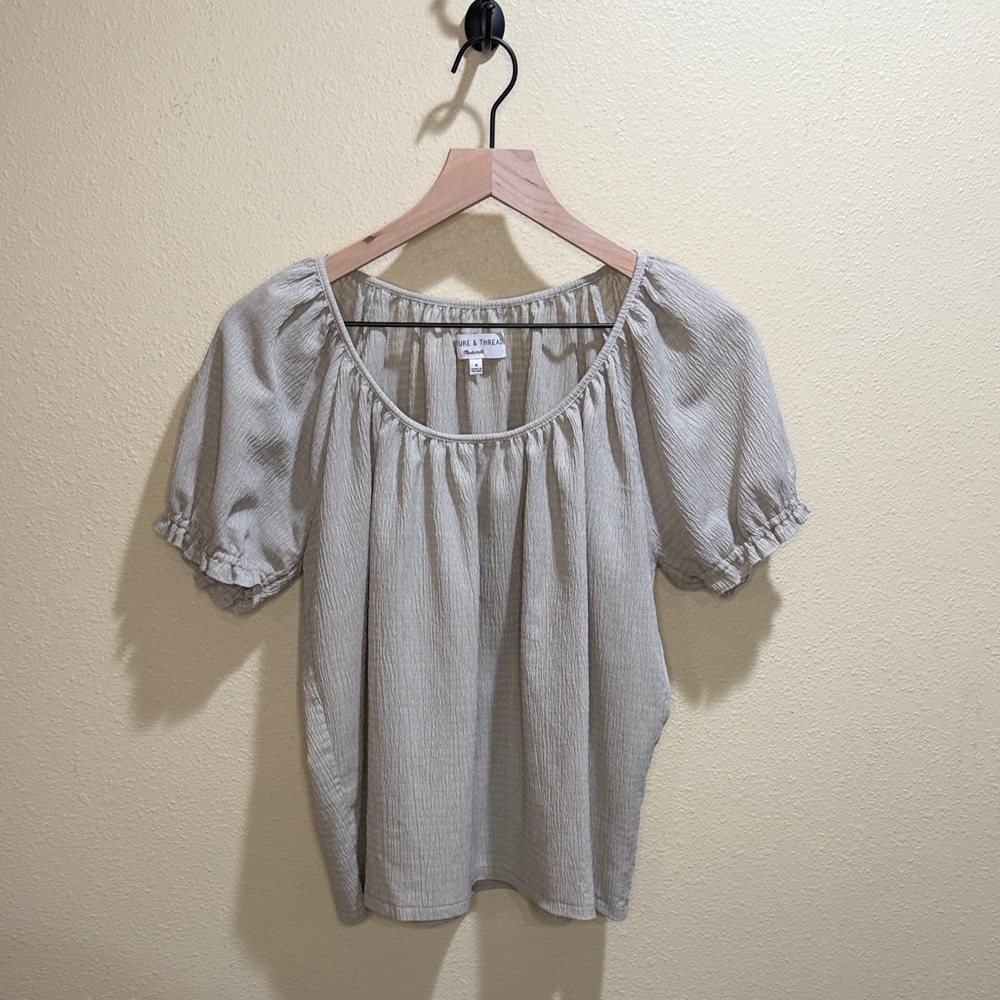 Madewell Texture & Thread Size Medium Short Sleeve Blouse